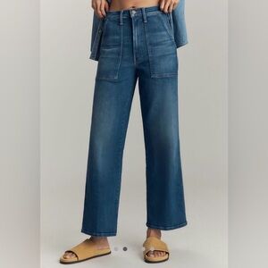 MOTHER the stitch up maven high rise wide leg Straight-Leg jeans